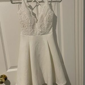 White backless dress